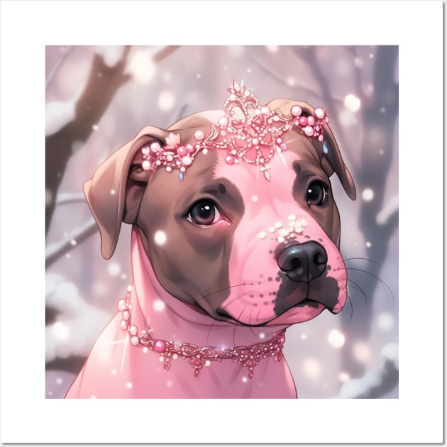 Cute Pit Bull Puppy Wall Art by Enchanted Reverie